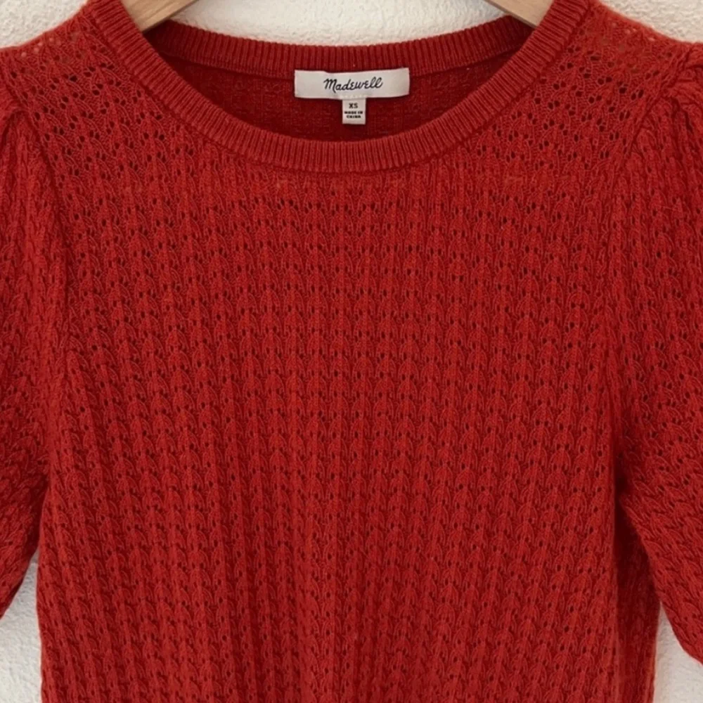 S O L D : Madewell Merino Wool Alpaca Blend Puff Sleeve Sweater Tee - Picture 3 of 13